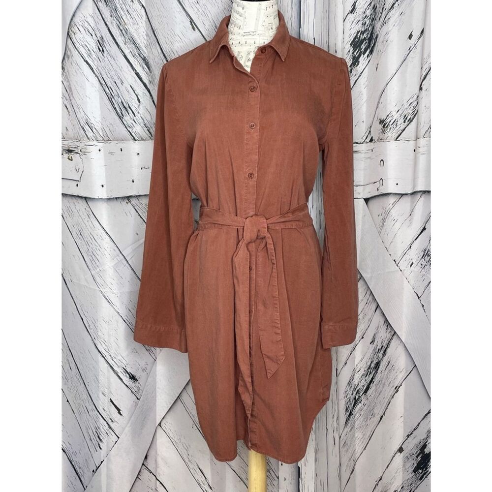 Bella Dahl Belted Shirt Dress Bell Sleeves M